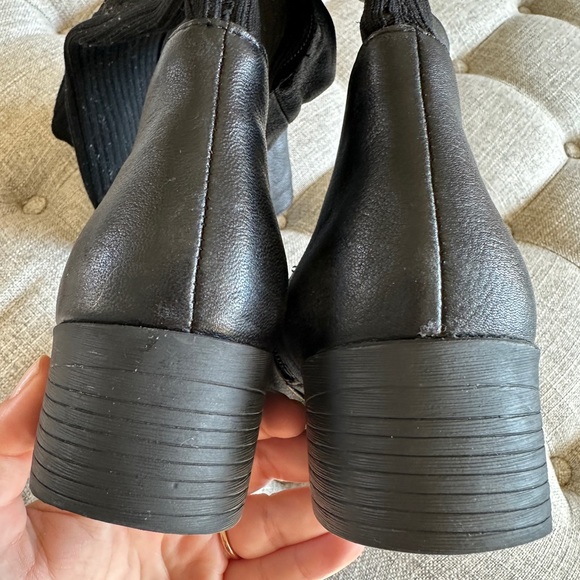 Kenneth Cole Levon Leather & Rib Knit Knee Boots - Picture 2 of 8